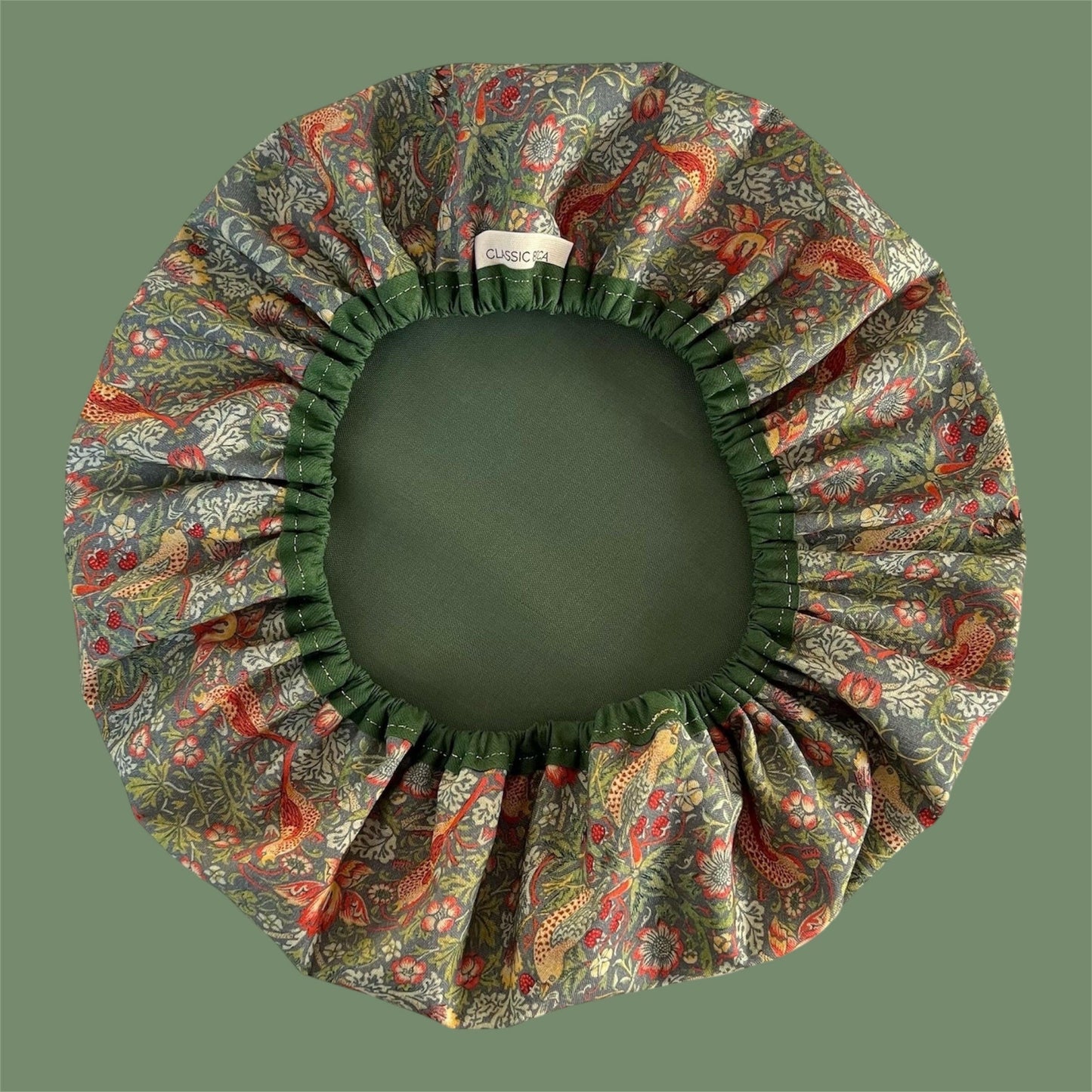 Luxury Green William Morris Strawberry Thief Shower Cap - Shower Cap