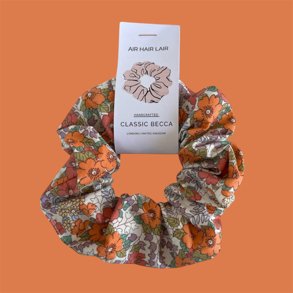 XL Scrunchies - Orange Floral - Scrunchies