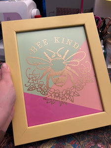 Wall art | Bee Kind | Yellow Frames | Various Sizes