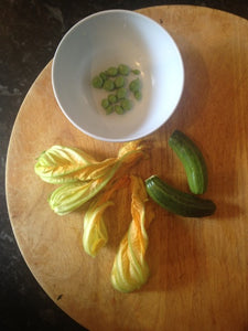 Recipe | Courgette Flower & Pea Omelette