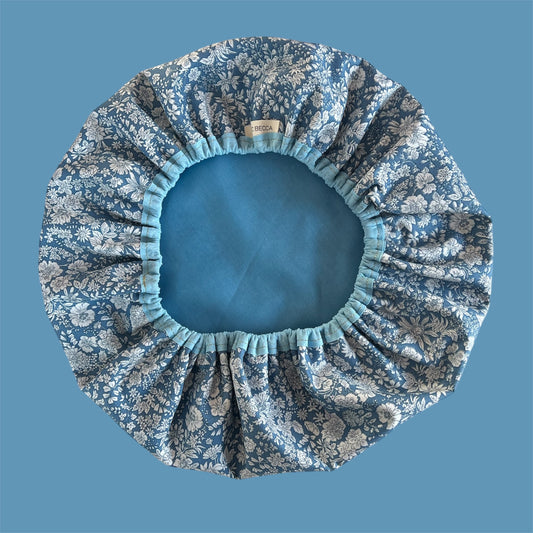 Luxury Blue Liberty of London Lasenby Fabric Shower Cap