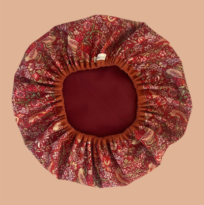 Shower Cap | Luxury Red William Morris Strawberry Thief (Made to Order current lead time 1-3 days)