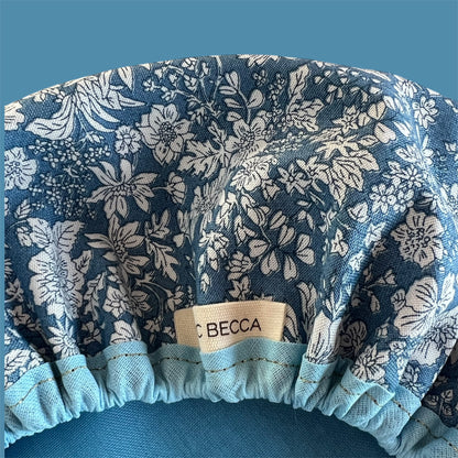 Luxury Blue Liberty of London Lasenby Fabric Shower Cap