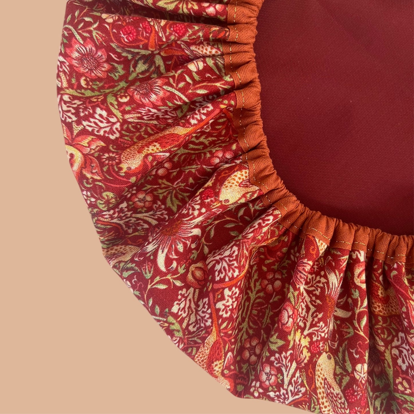 Shower Cap | Luxury Red William Morris Strawberry Thief (Made to Order current lead time 1-3 days)
