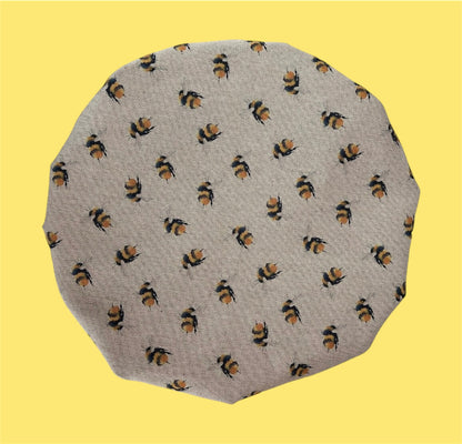 Shower Cap | Linen Bumble Bee Fabric