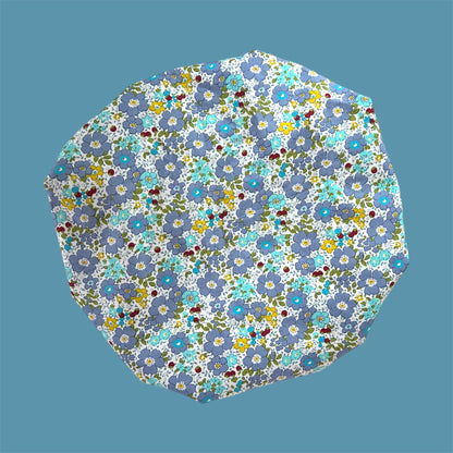 Shower Cap | Luxury Blue Floral Fabric