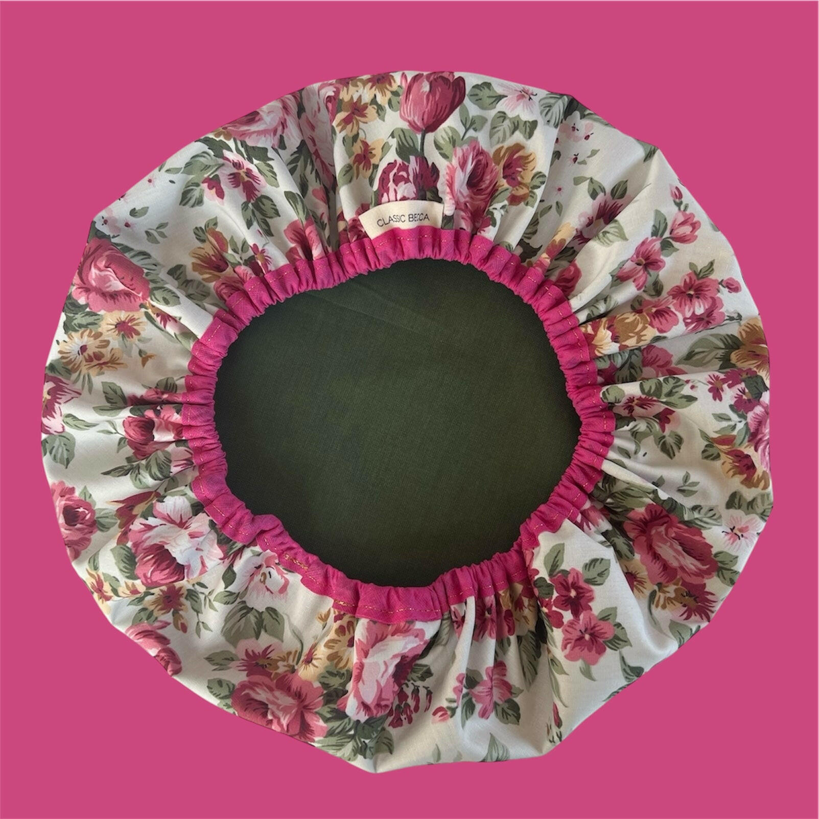 Luxury Cotton Cabbage Rose Shower Cap.