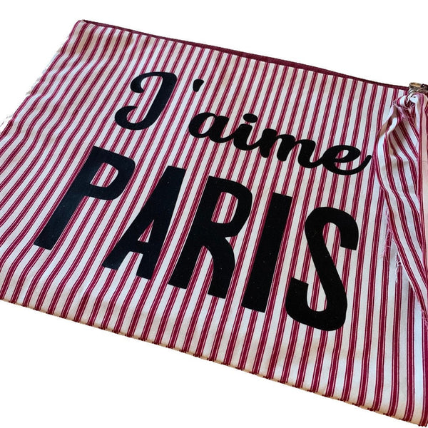 Red & Cream Striped J’aime Paris Bag