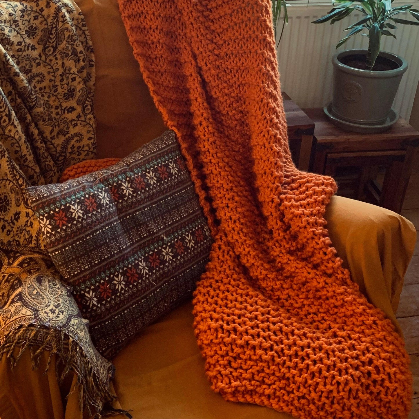 Super Chunky Hand-Knitted Throw.