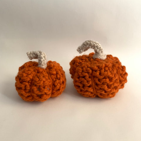 Set of Two Knitted Pumpkins | Halloween | Autumn | Fall