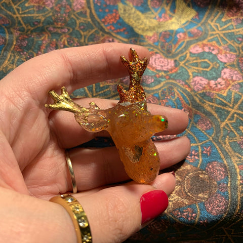 Handmade Resin Stag Brooches | Stagmas | 3D Stag Brooch Pin | Be Unique | Be Festive AF