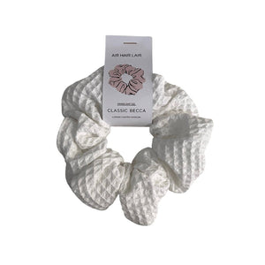 Bath Time XL Waffle Towel Scrunchie | White | Handmade