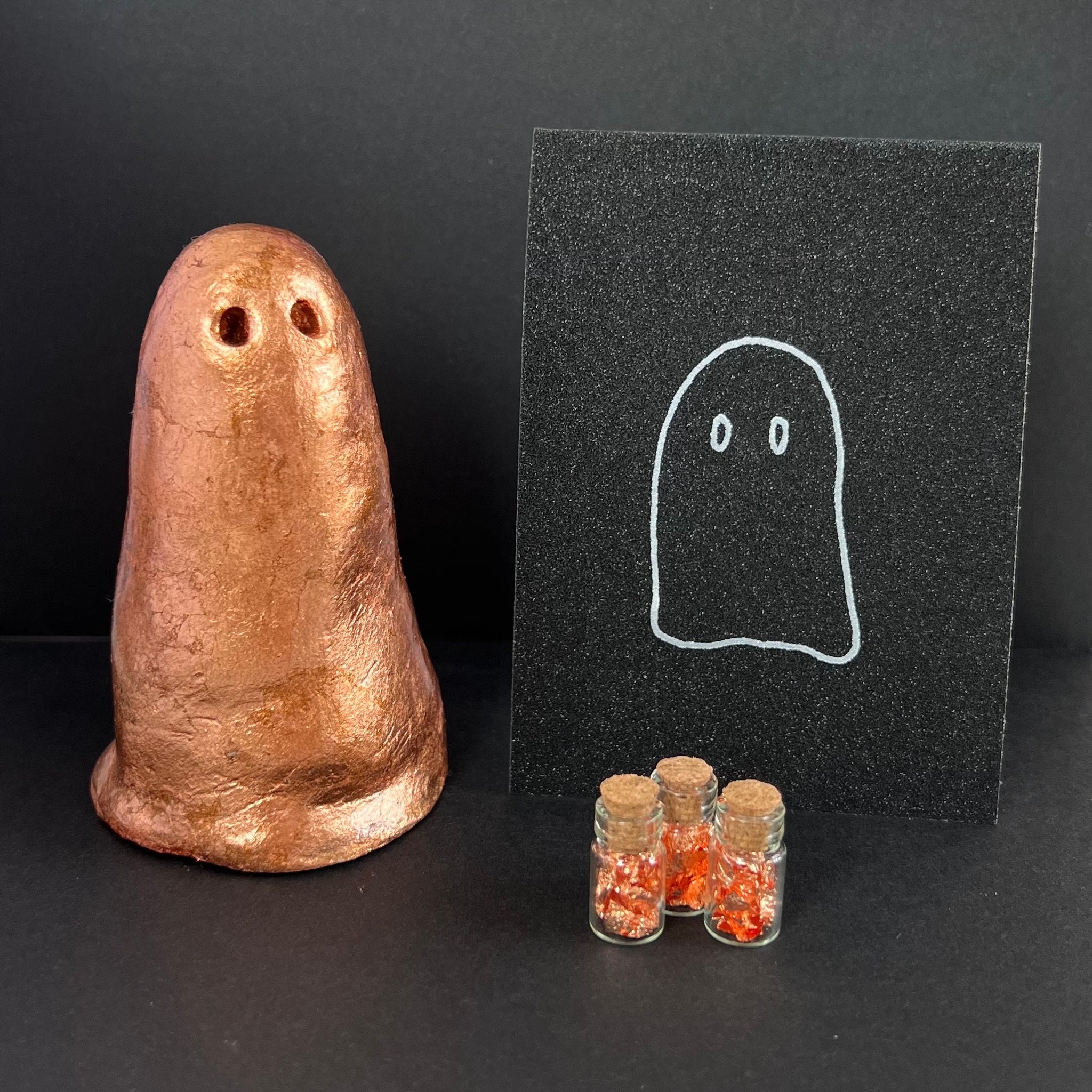 Beccas Ghosties | Ghost Figures | Halloween Decor | Ghost Friend | Copper Ghost | Clay Ghost